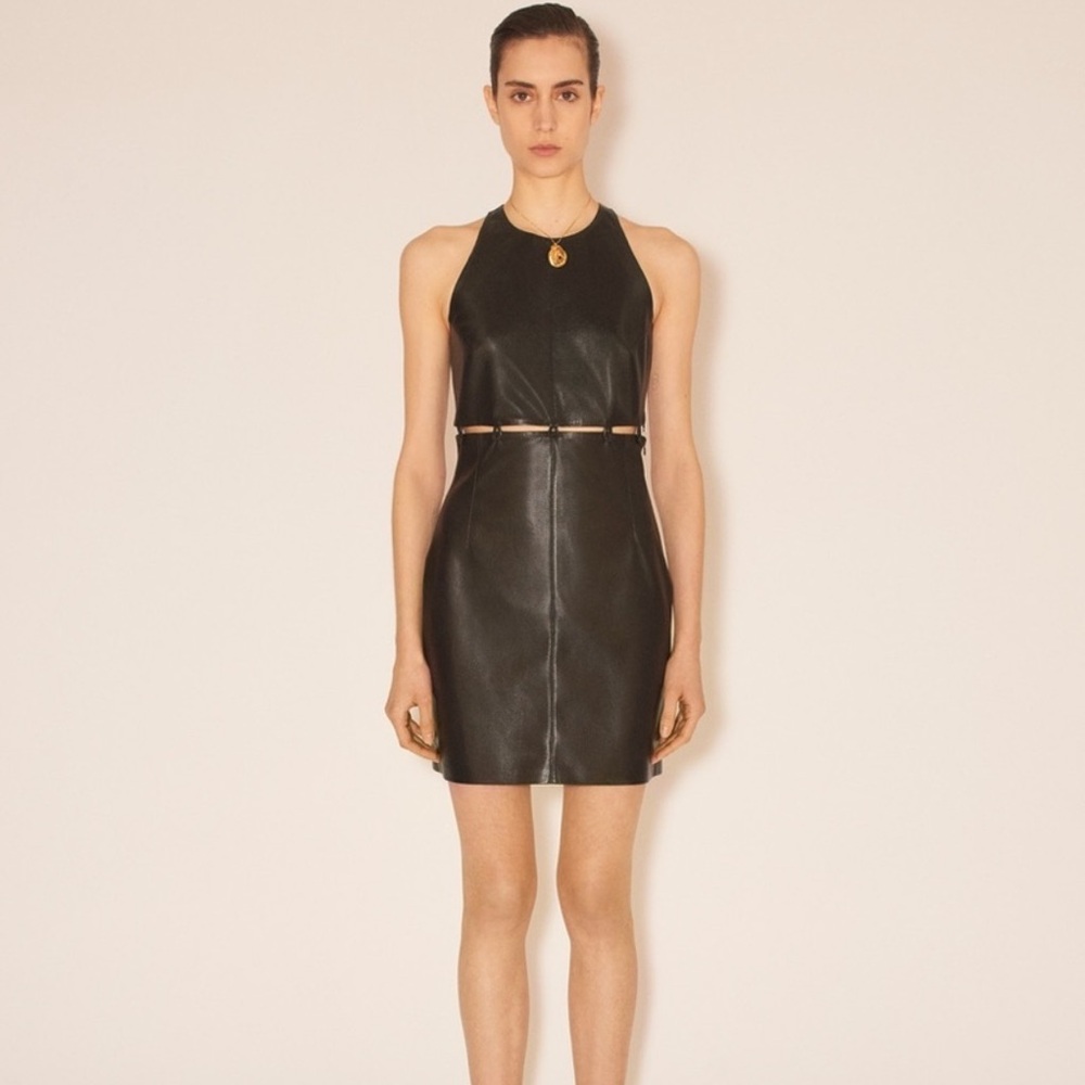 Nanushka Black Vegan Leather Dress